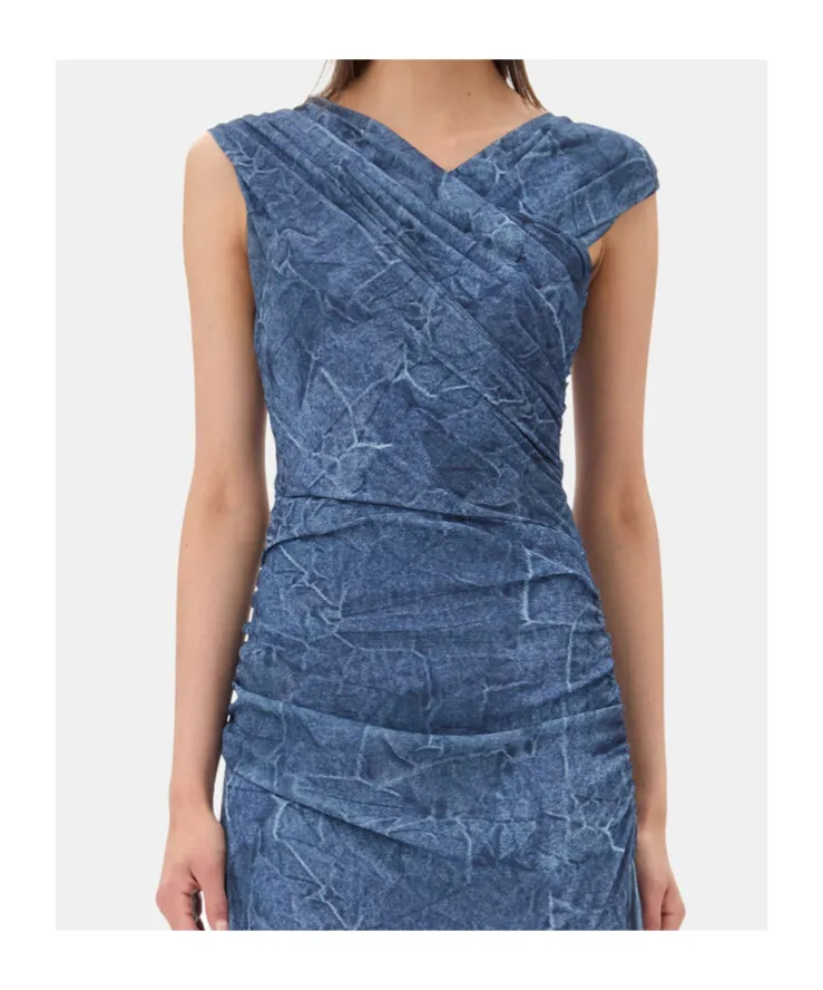 V-Neck Asymmetric Maxi Dress