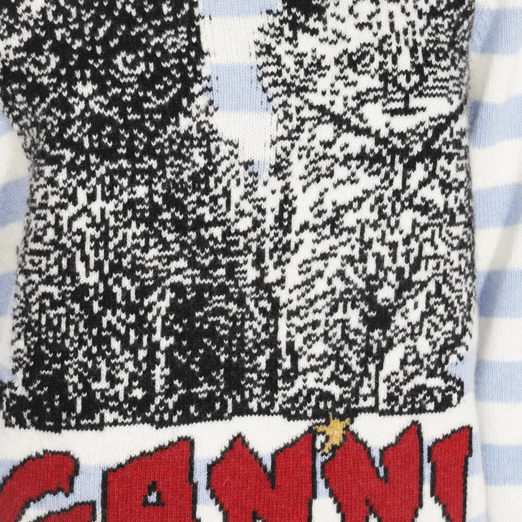 Striped Graphic Cat Jumper