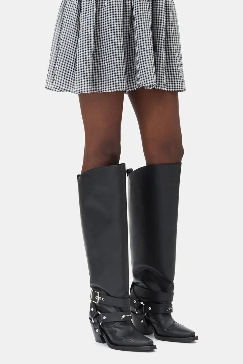 High Shaft Embroidered Western Boots