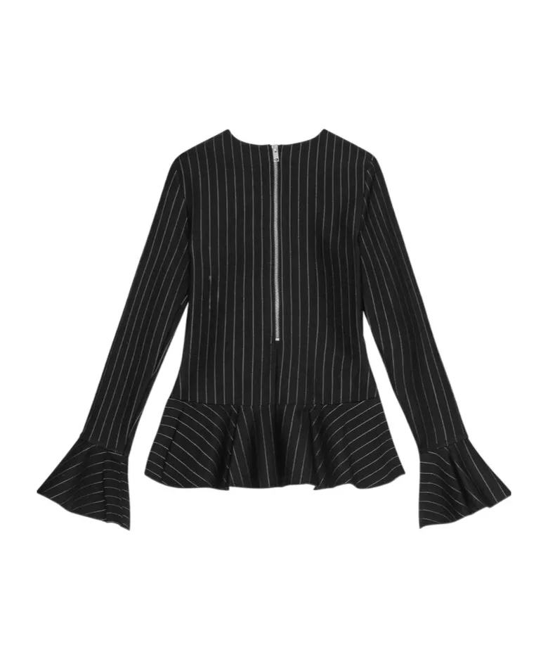 Pinstripe Peplum Blouse