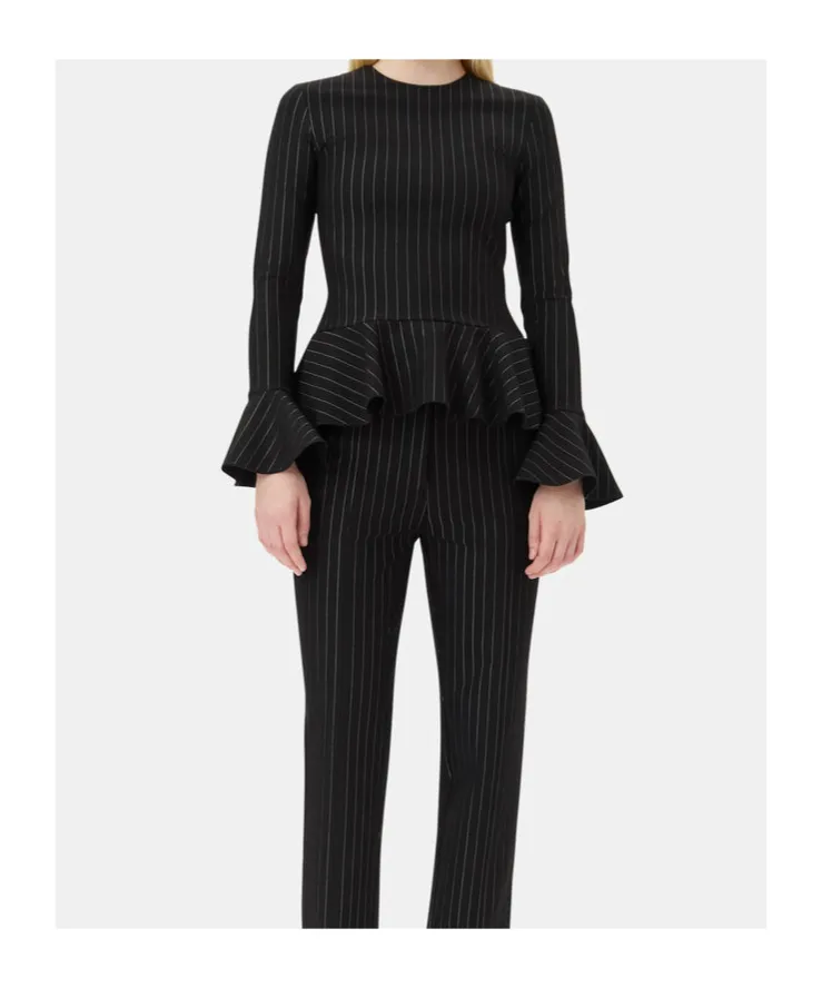 Pinstripe Peplum Blouse