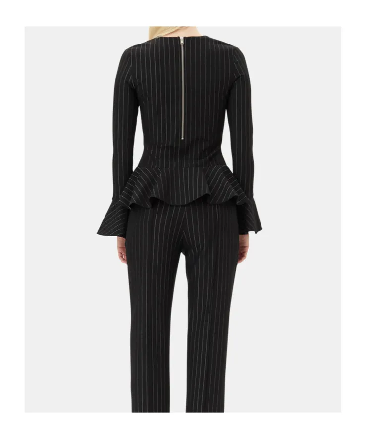 Pinstripe Peplum Blouse