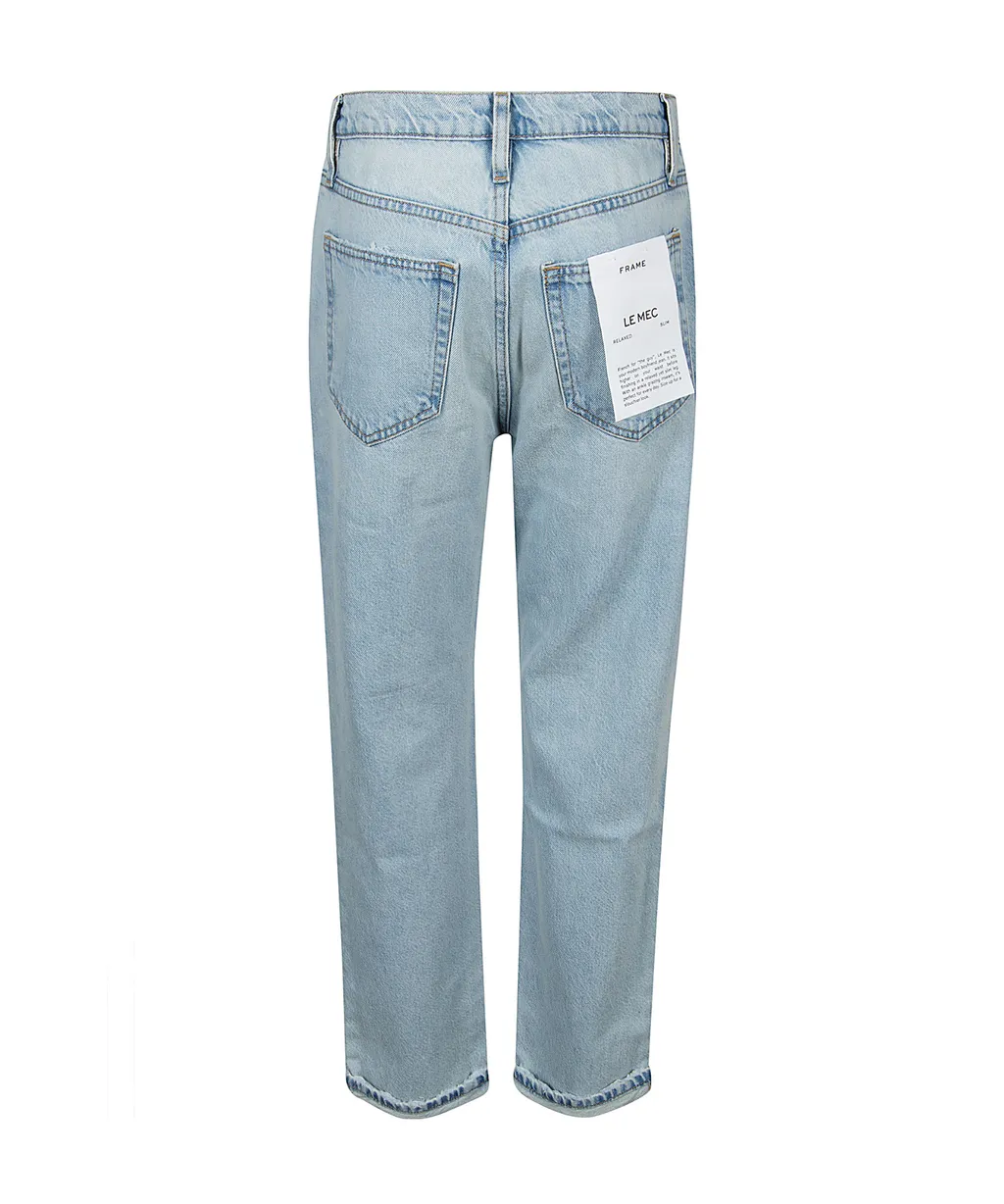 Button Detailed Straight Leg Jeans