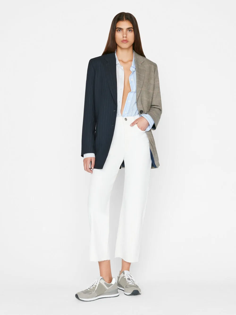 High-Rise Button Jeans