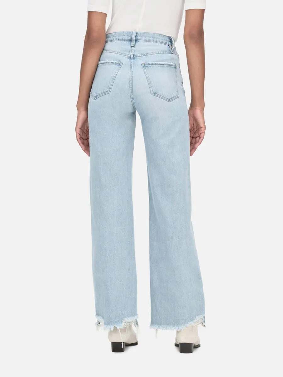 Le Jane Raw-Cut Hem Wide-Leg Jeans