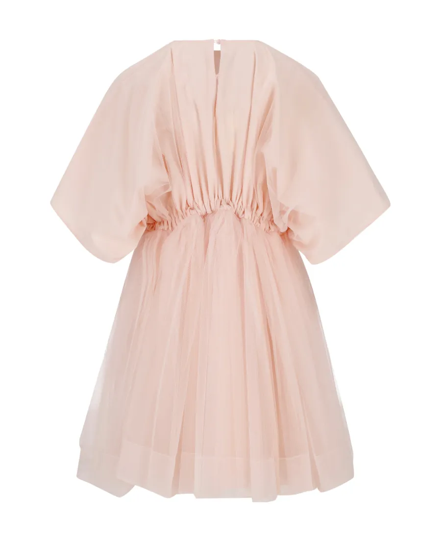 Logo Embroidered Roma Tulle Dress
