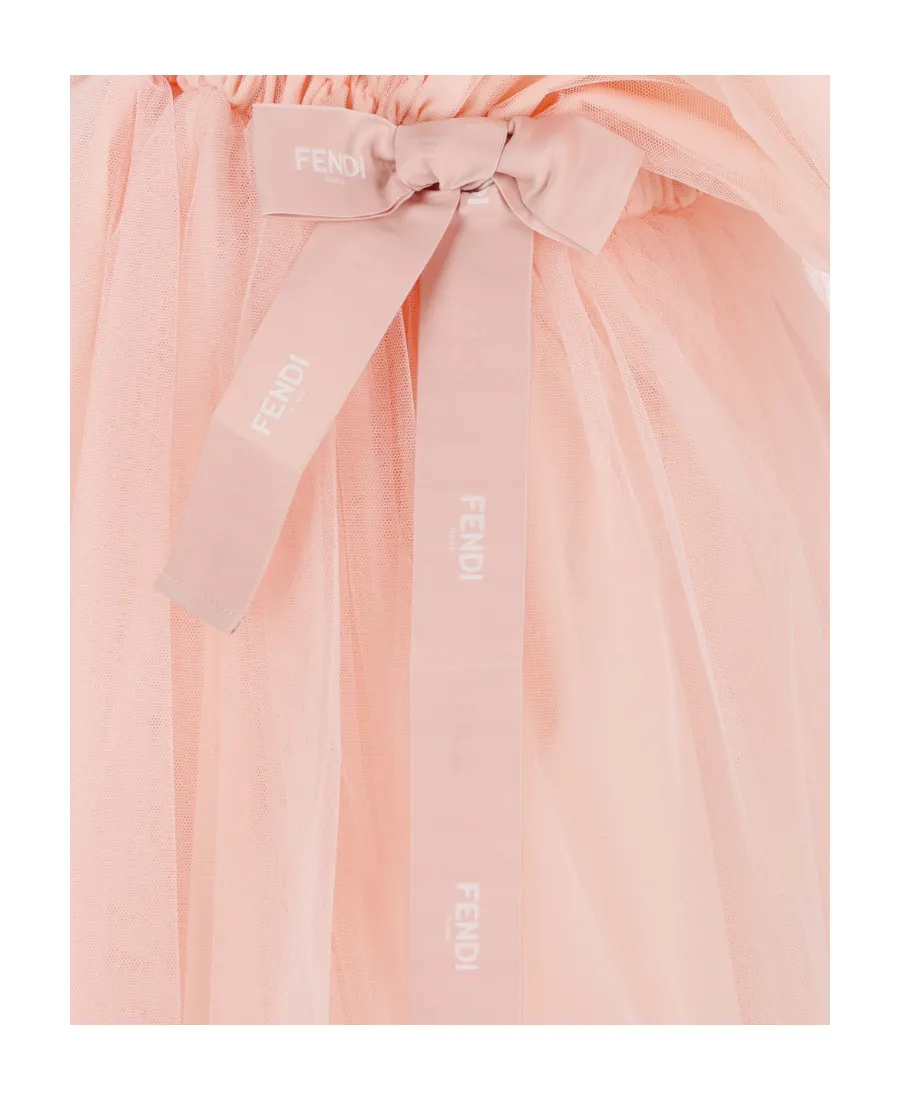 Logo Embroidered Roma Tulle Dress