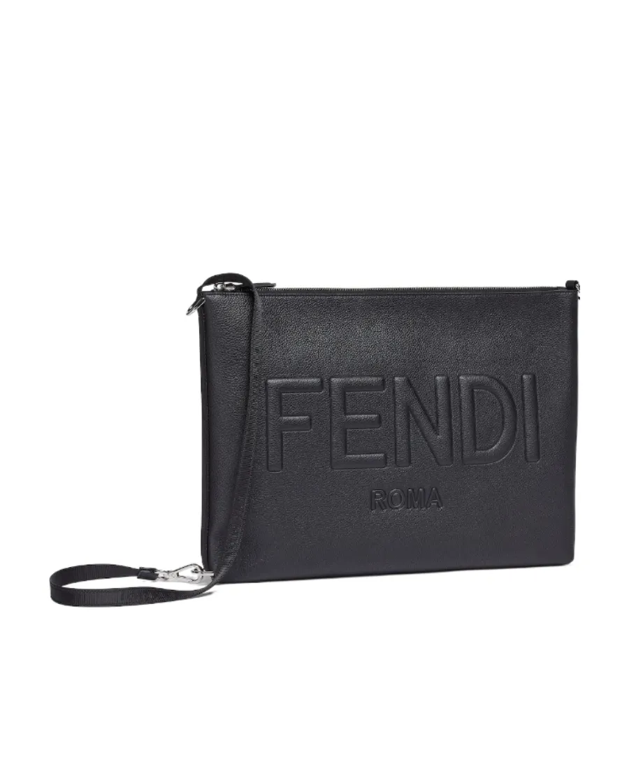 Logo-Embossed Zipped Pouch