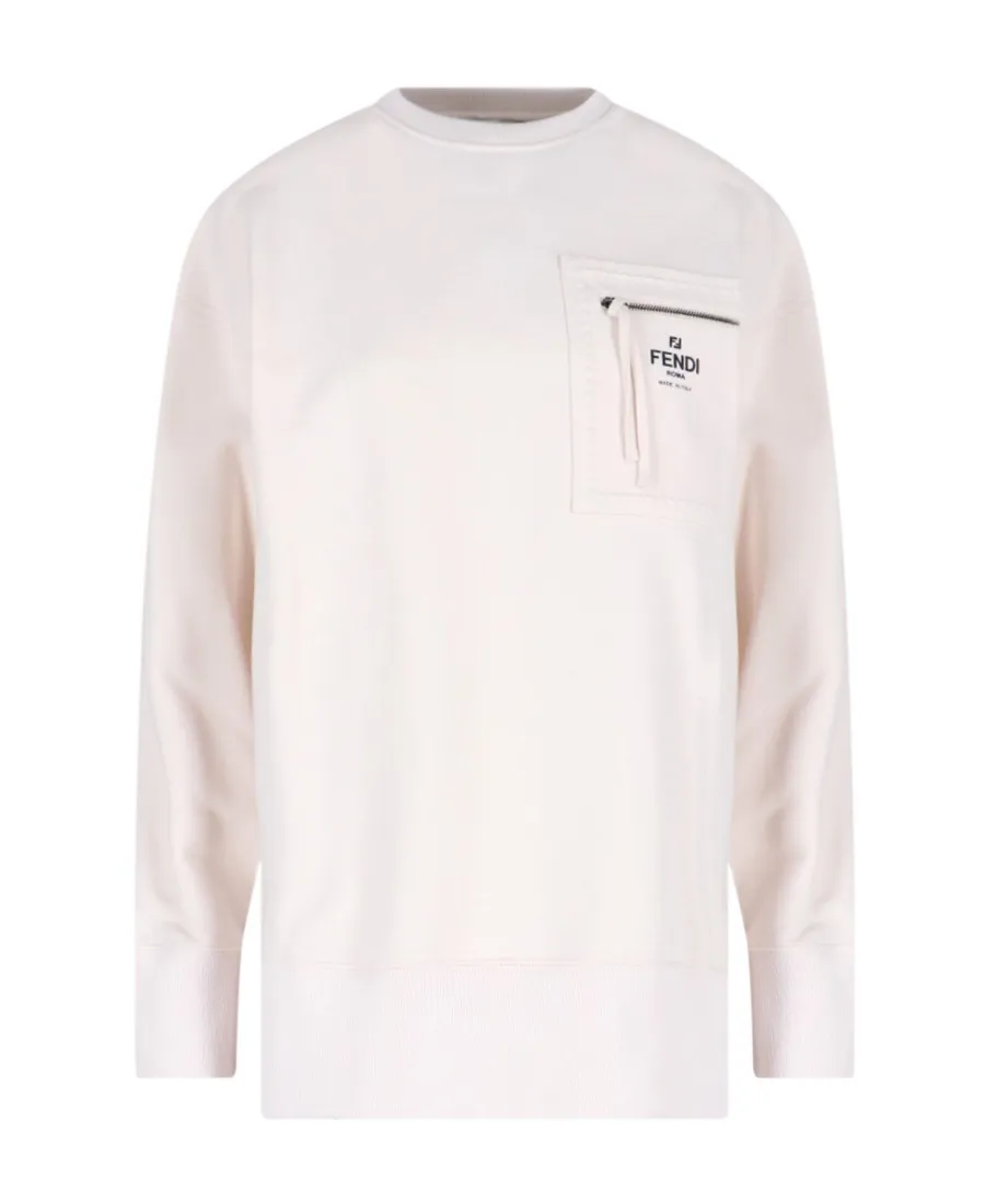 Zip-Pocket Cotton Sweatshirt