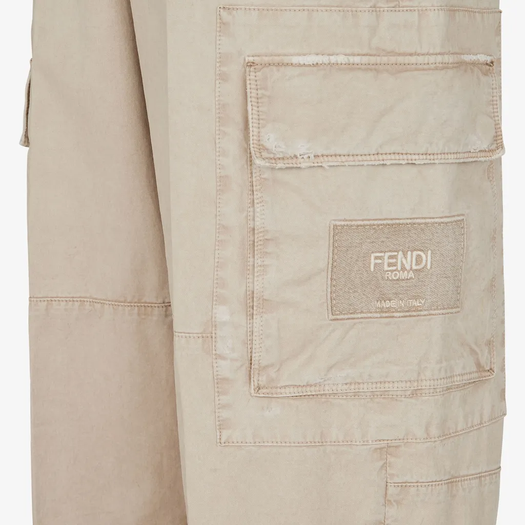 Worn-Effect Cargo Trousers