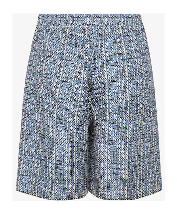 All-Over Ff Braided Printed Bermuda Shorts