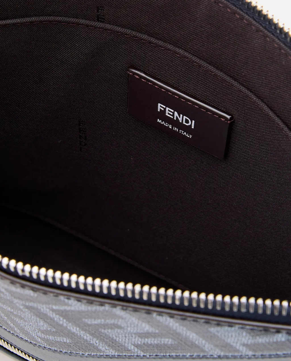 Ff Jacquard Panelled Zipped Clutch Bag