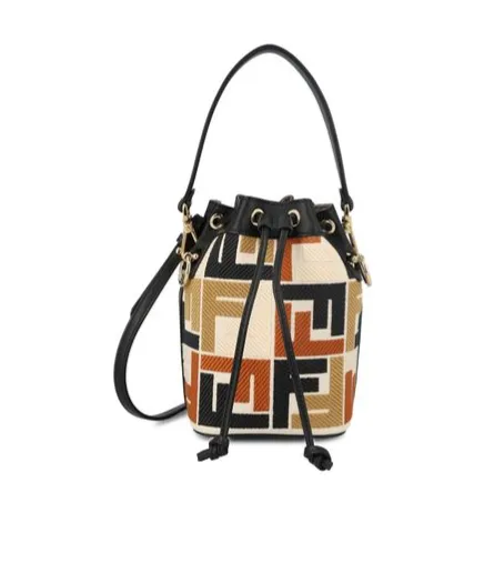 Ff Monogram Drawstring Bucket Bag