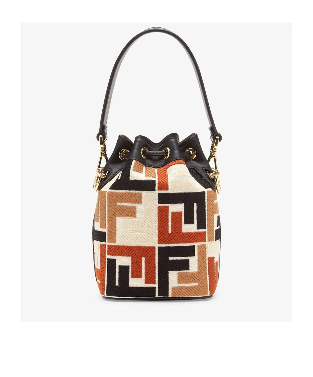Ff Monogram Drawstring Bucket Bag
