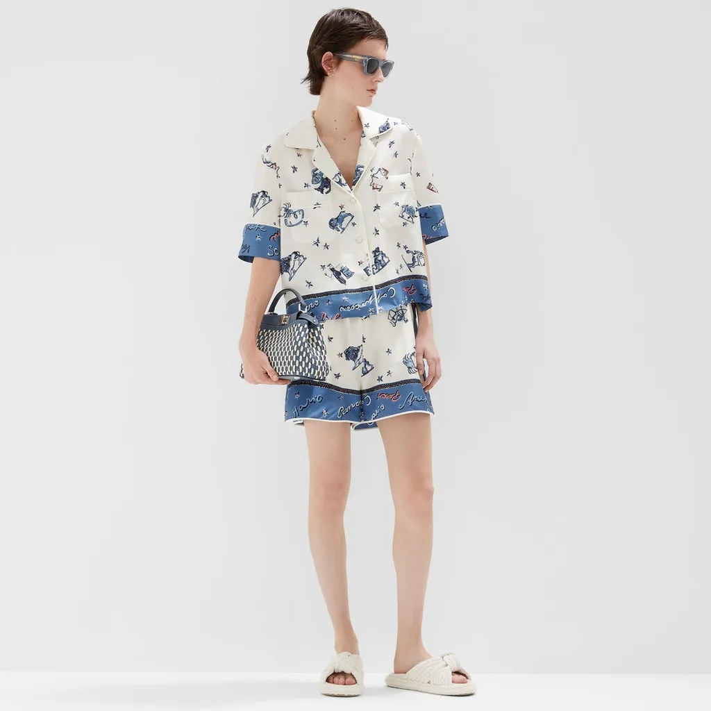 Printed Satin Shorts