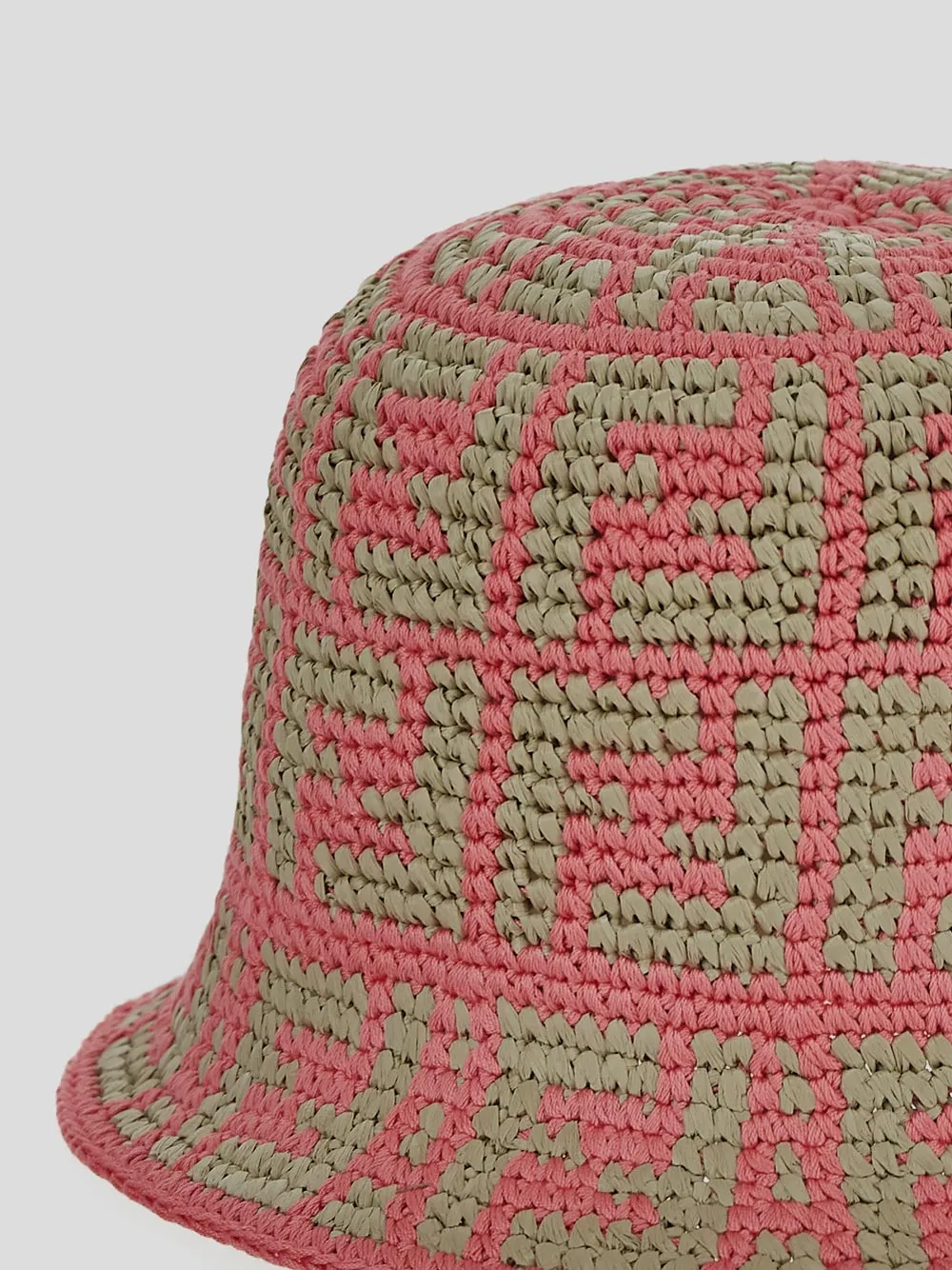 Crochet-Knit Jacquard Bucket Hat