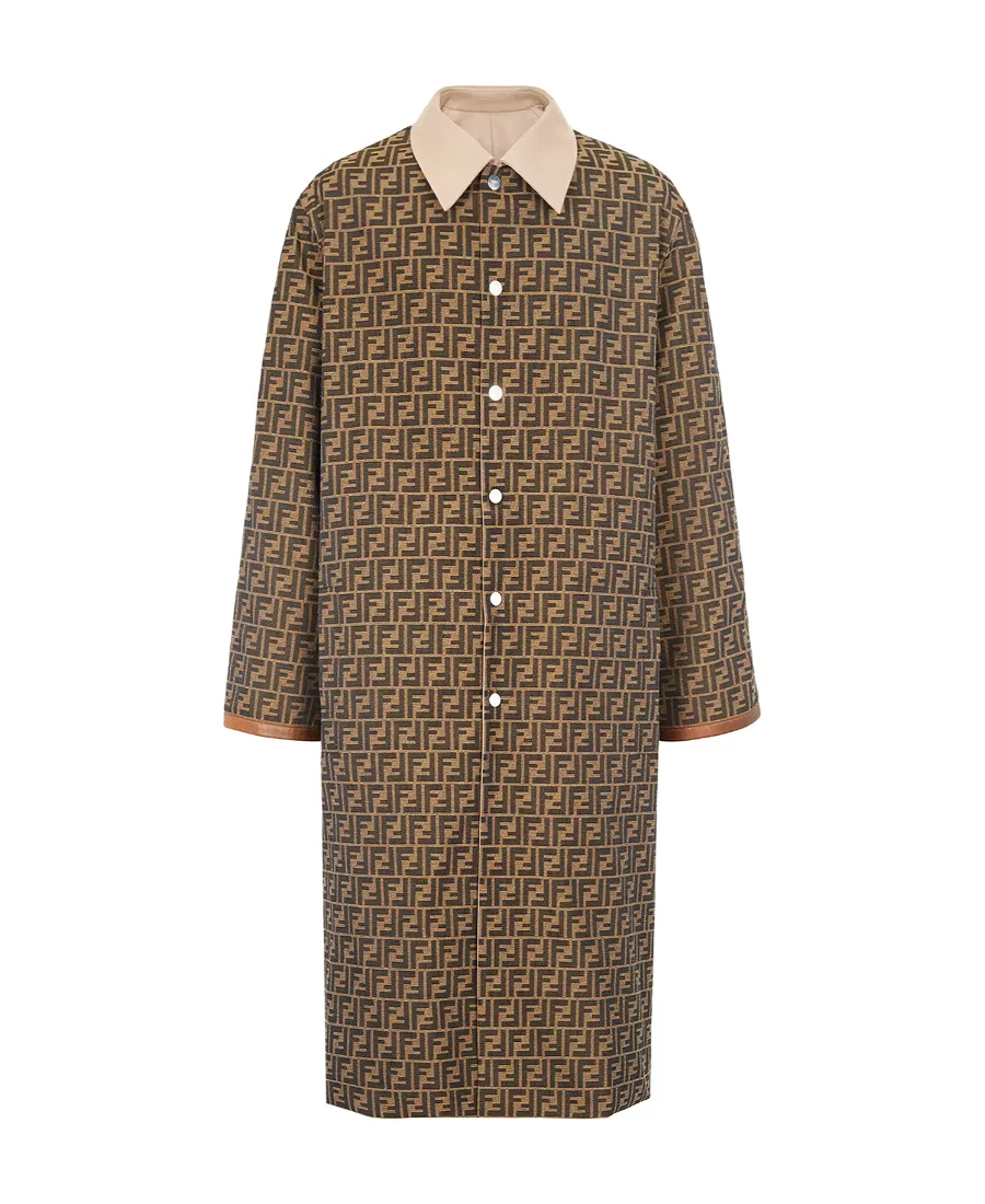 Ff Logo Jacquard Reversible Trench Coat