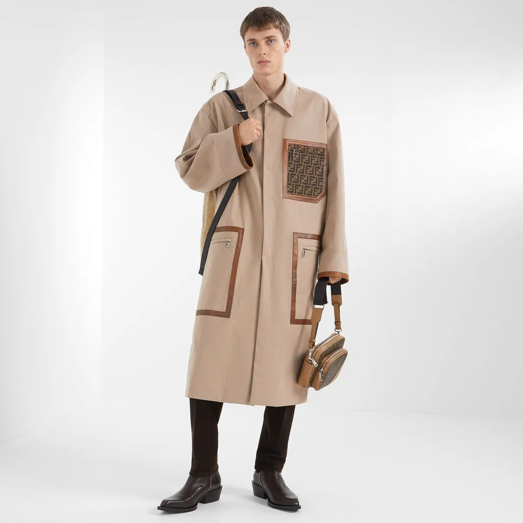 Ff Logo Jacquard Reversible Trench Coat