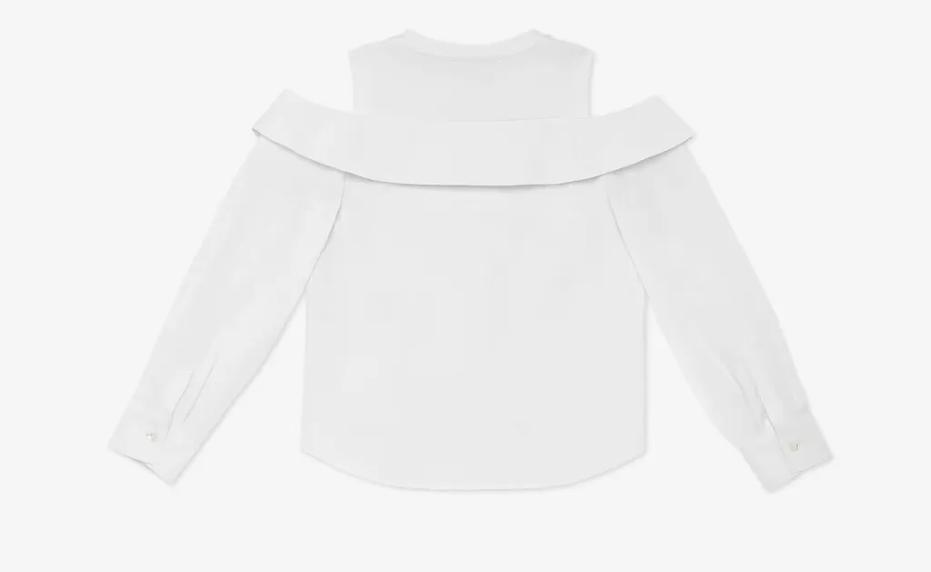 Logo Embroidered Cold-Shoulder Shirt