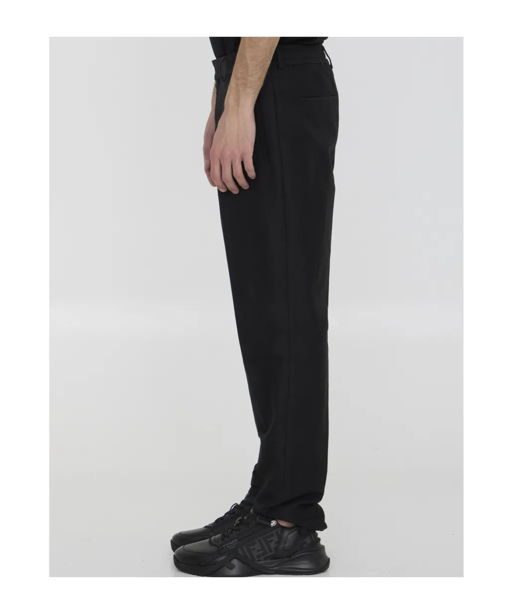 Pleated Straight-Leg Tailored Trousers