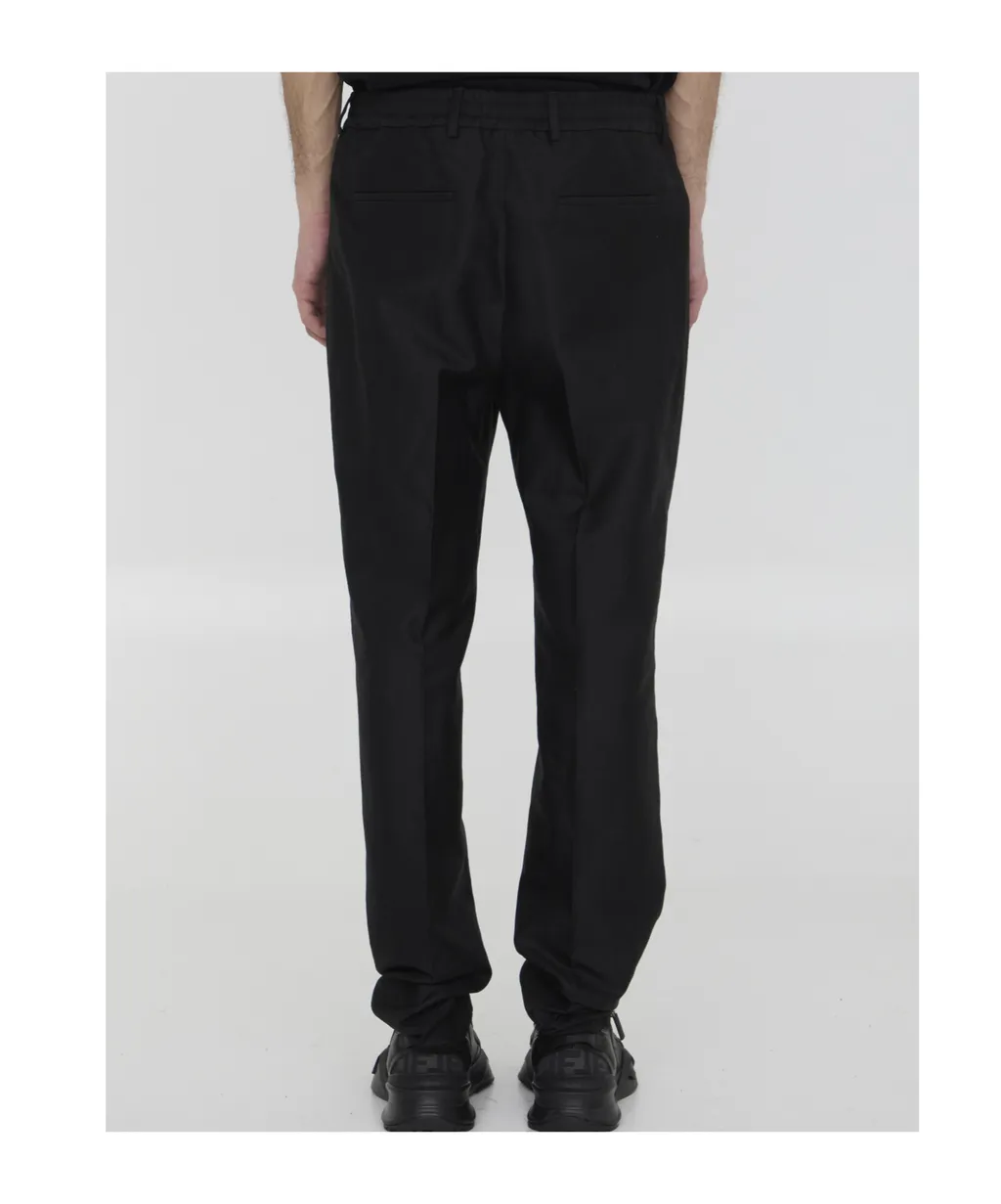 Pleated Straight-Leg Tailored Trousers