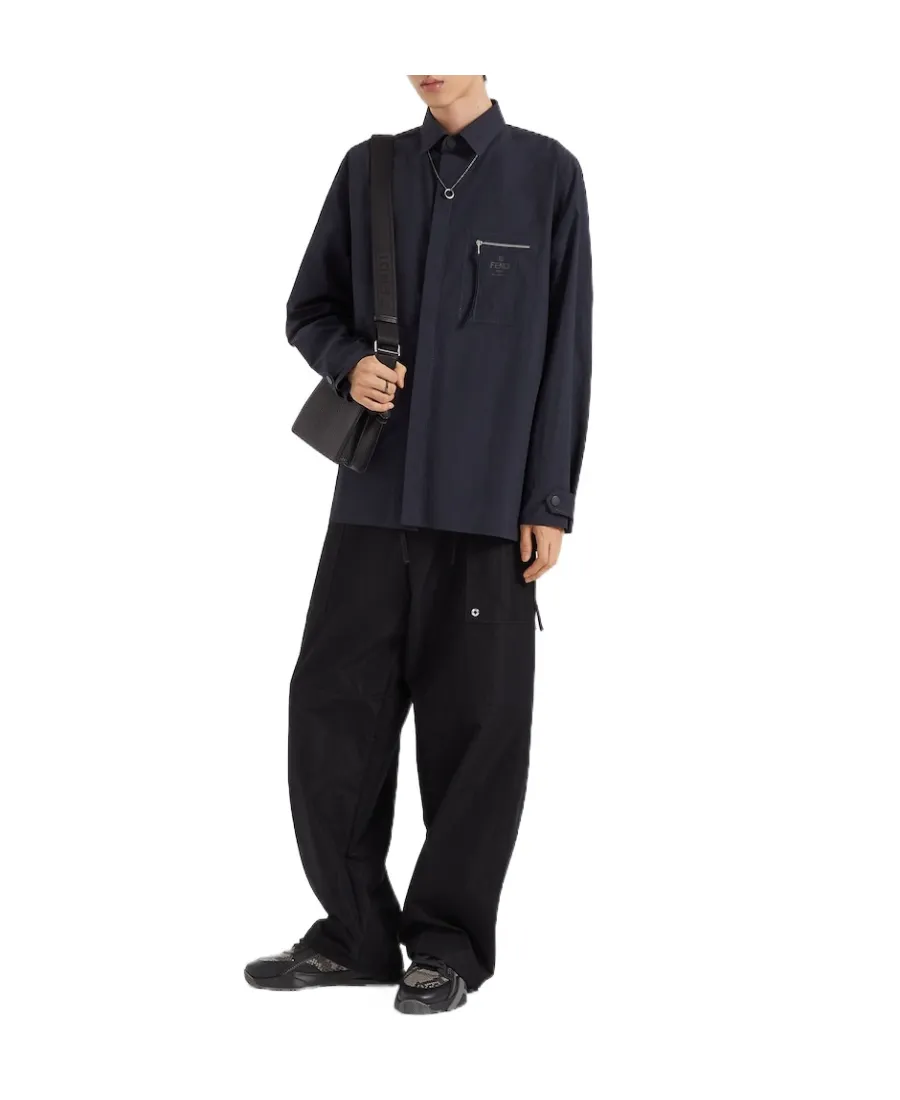 Zip-Detailed Shirt Coat