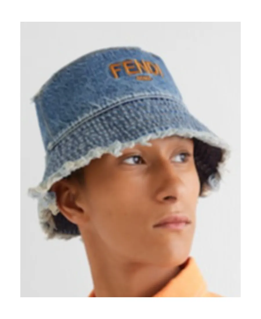 Logo Embroidered Denim Bucket Hat