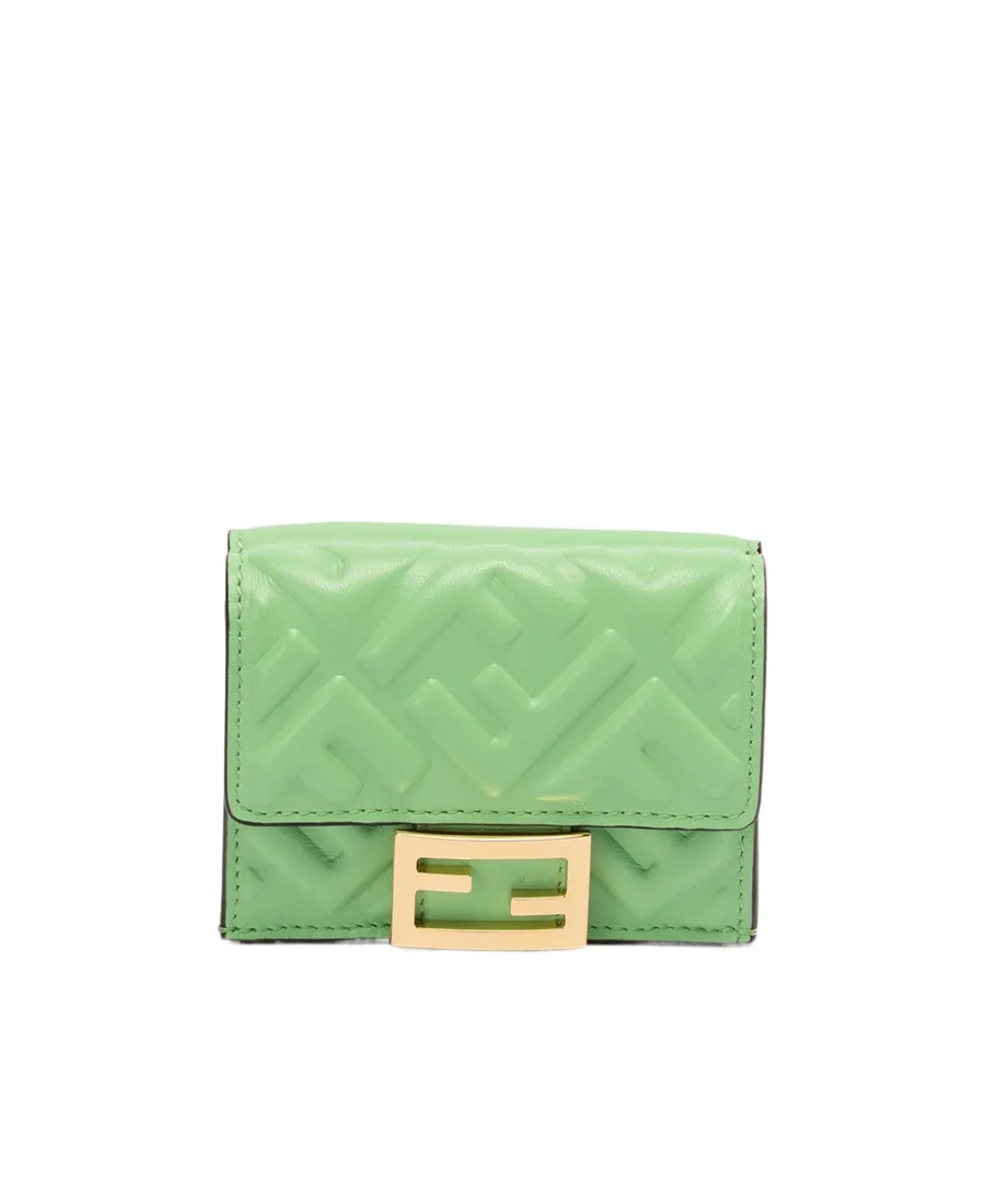 Ff Embossed Nappa Leather Wallet