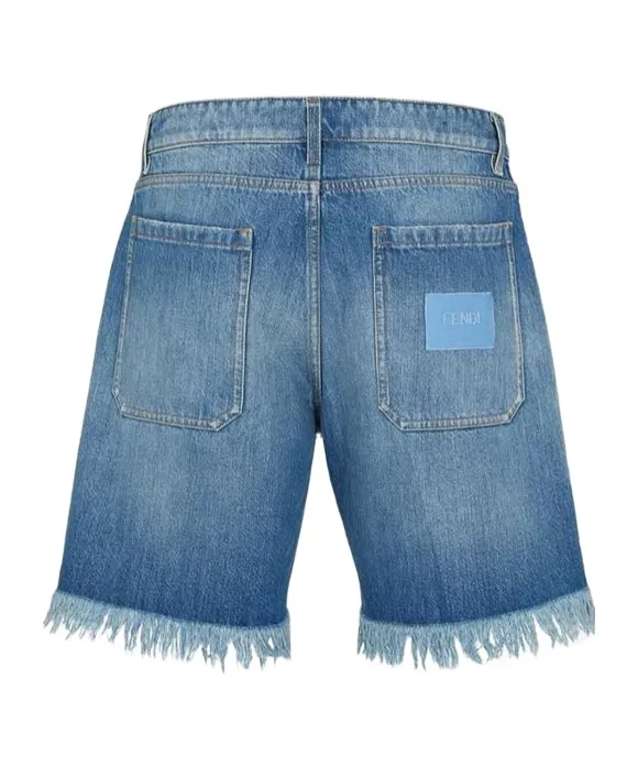 Logo-Patch Denim Shorts