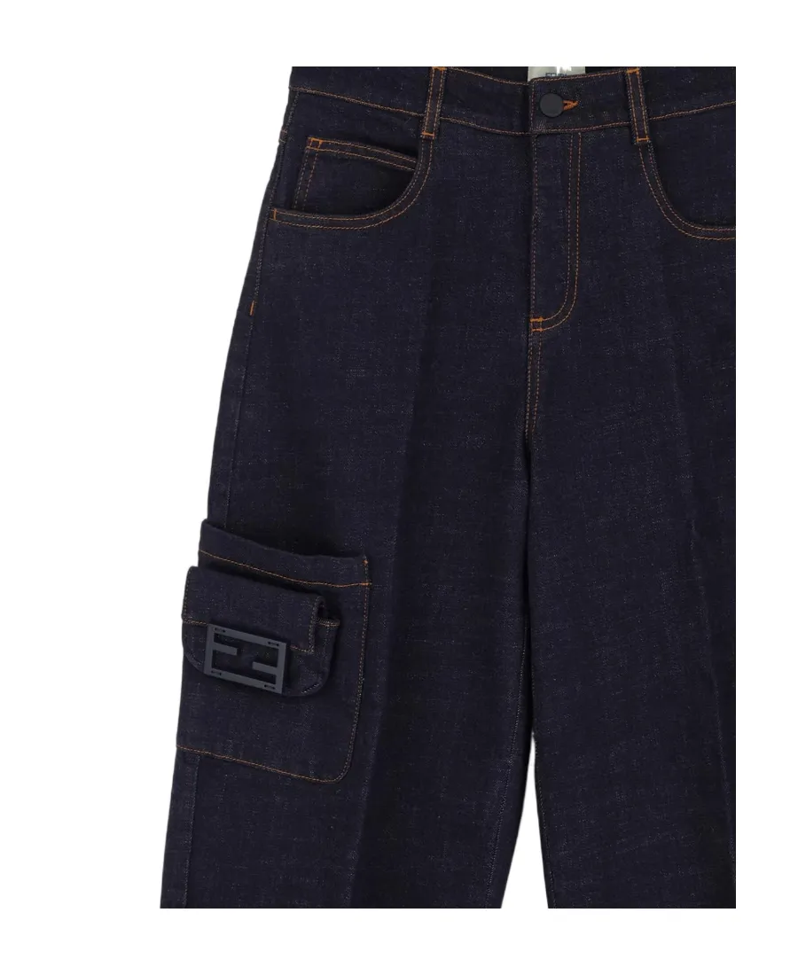 Denim Trousers With Baguette