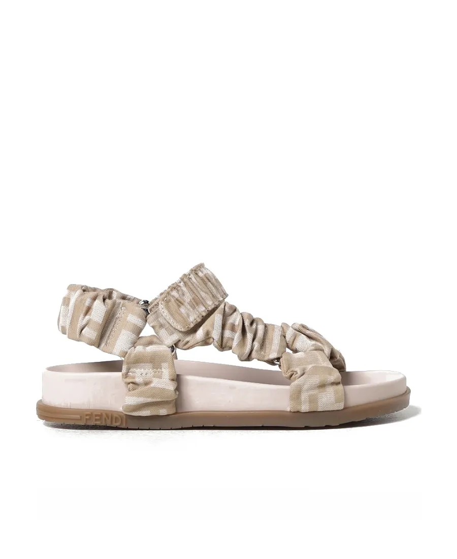 Ruched Touch-Strap Sandals