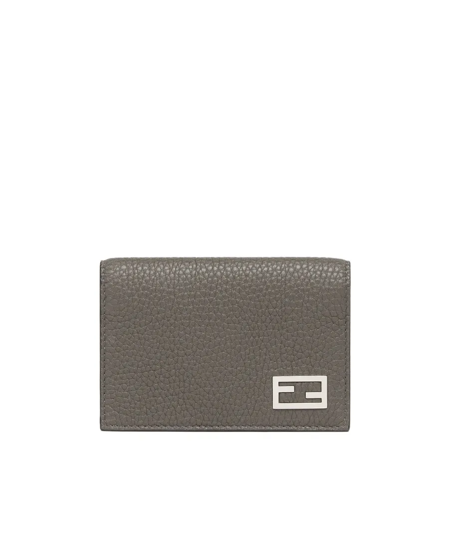 Grey Leather Card Holder