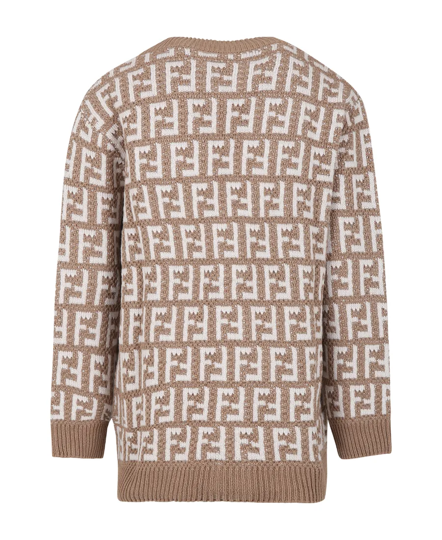 Allover Logo Jacquard Buttoned Cardigan