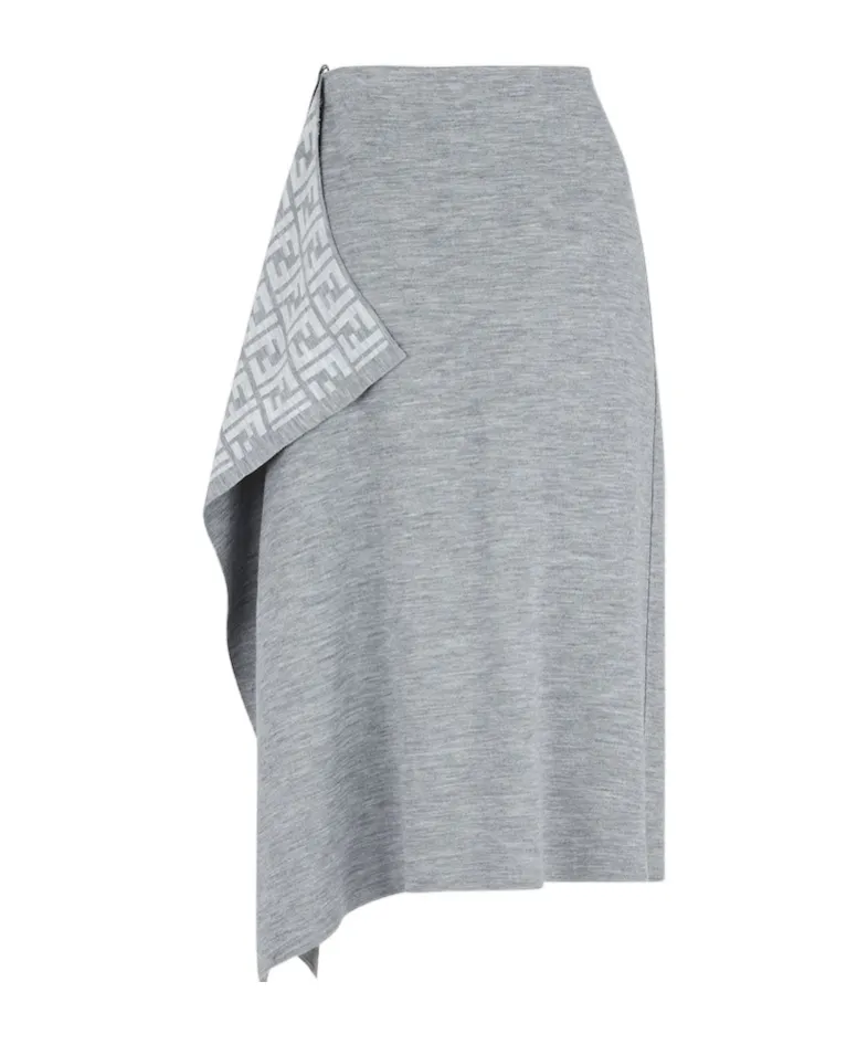 Asymmetrical Hem Midi Skirt