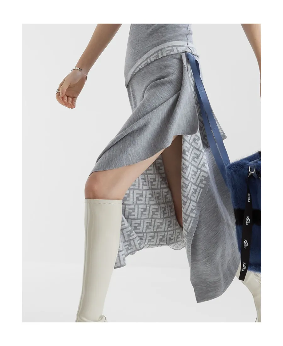 Asymmetrical Hem Midi Skirt