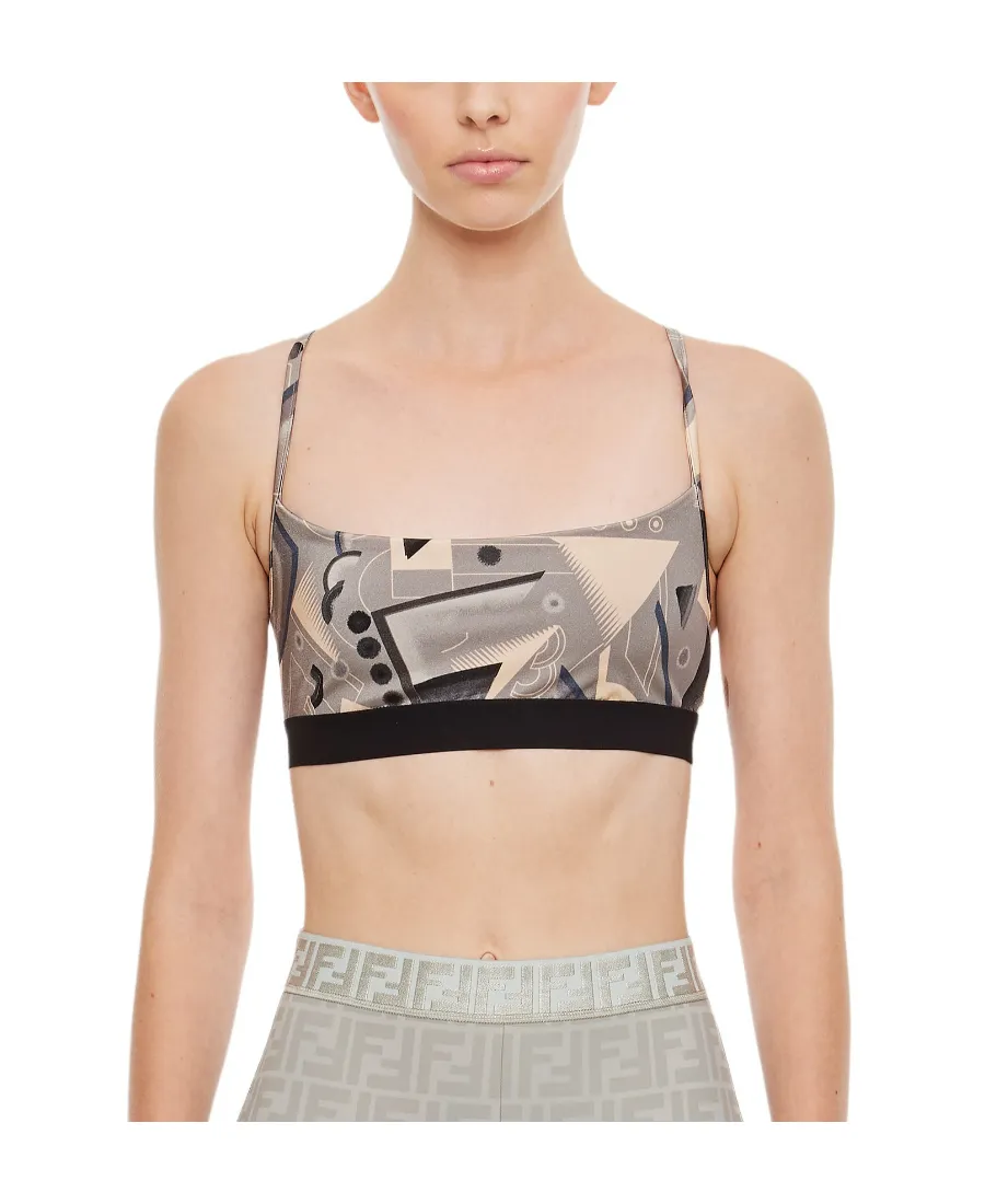 Abstract-Print Sports Bra
