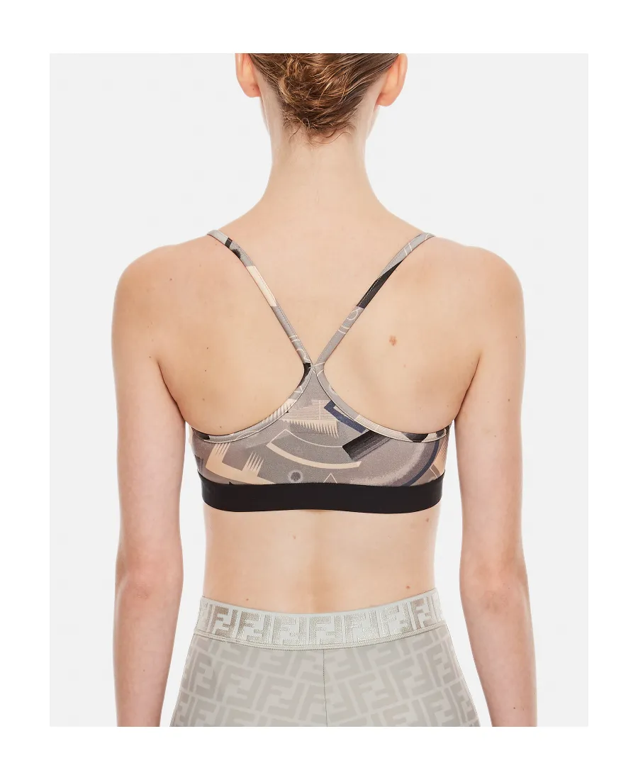 Abstract-Print Sports Bra