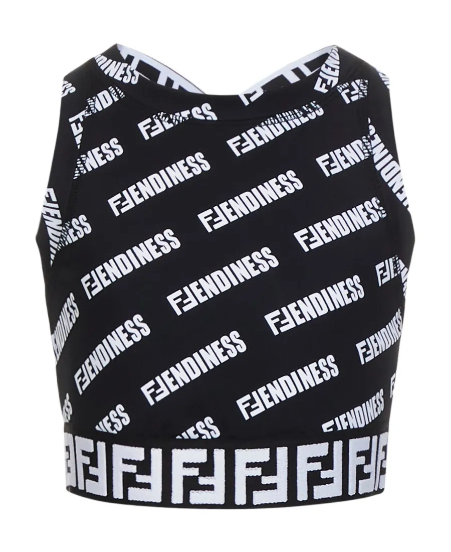 Logo Printed Crossed Band Cropped Top
