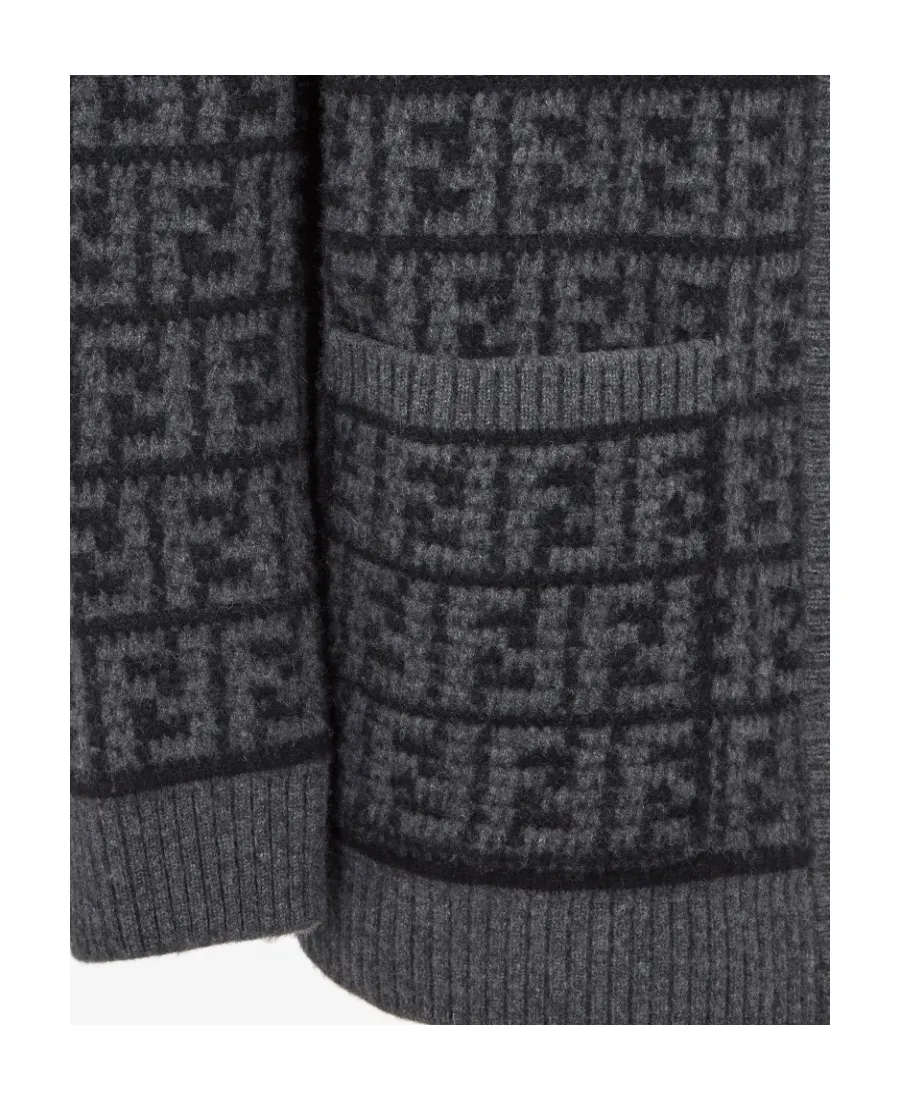 Monogram Jacquard V-Neck Cardigan