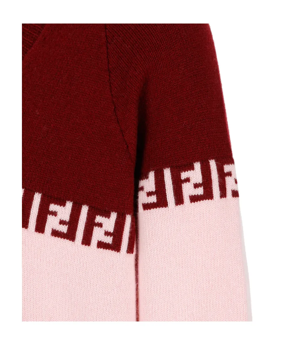 Ff Intarsia Knitted Cardigan