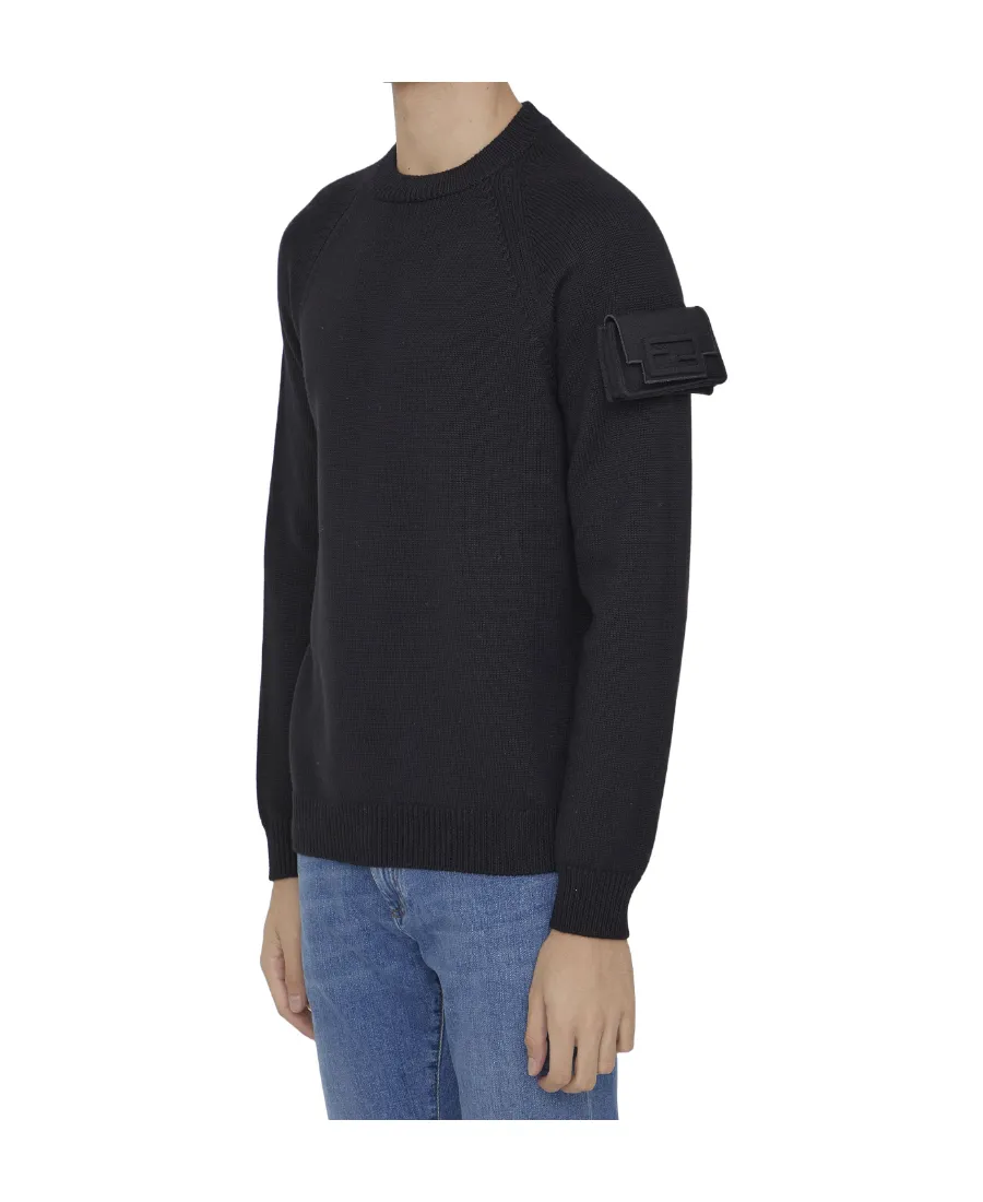 Pocket-Detailed Crewneck Jumper