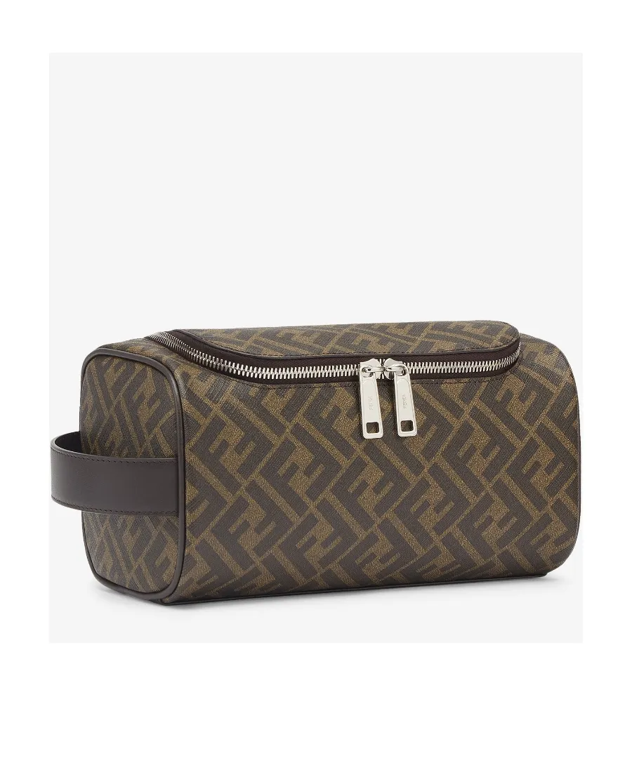 Ff-Patterned Zipped Wash Bag