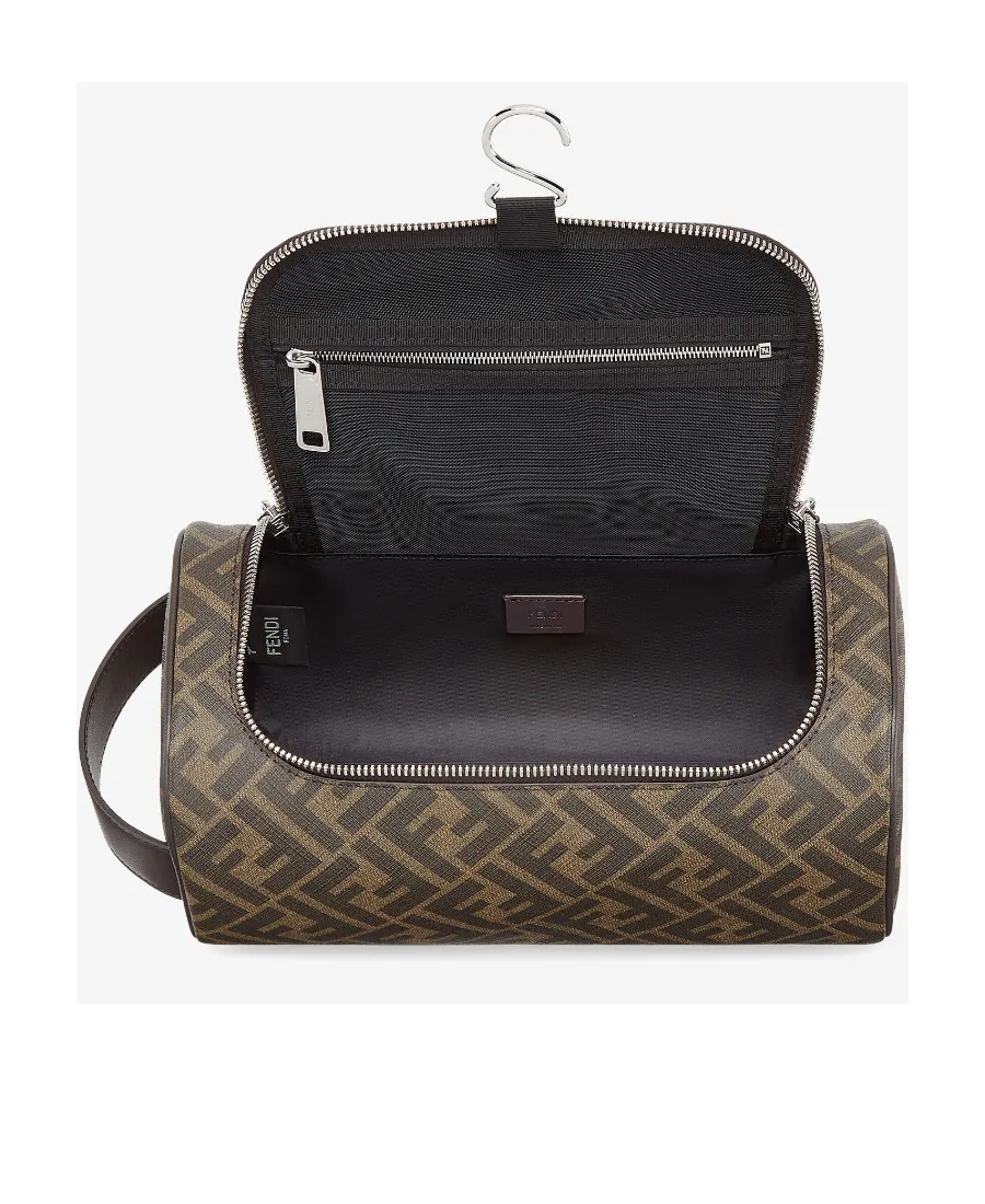 Ff-Patterned Zipped Wash Bag