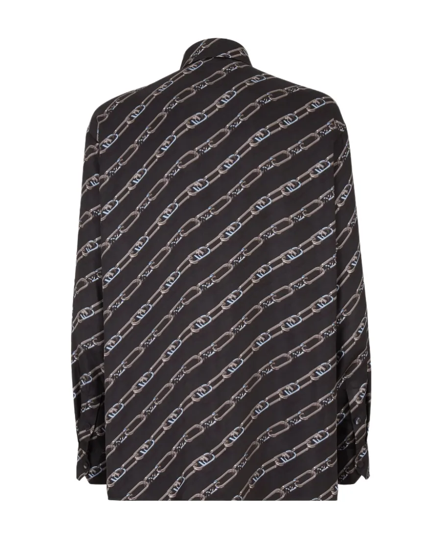 Allover Chain Motif Printed Shirt