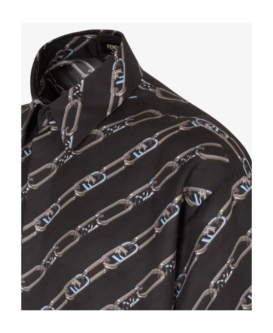 Allover Chain Motif Printed Shirt