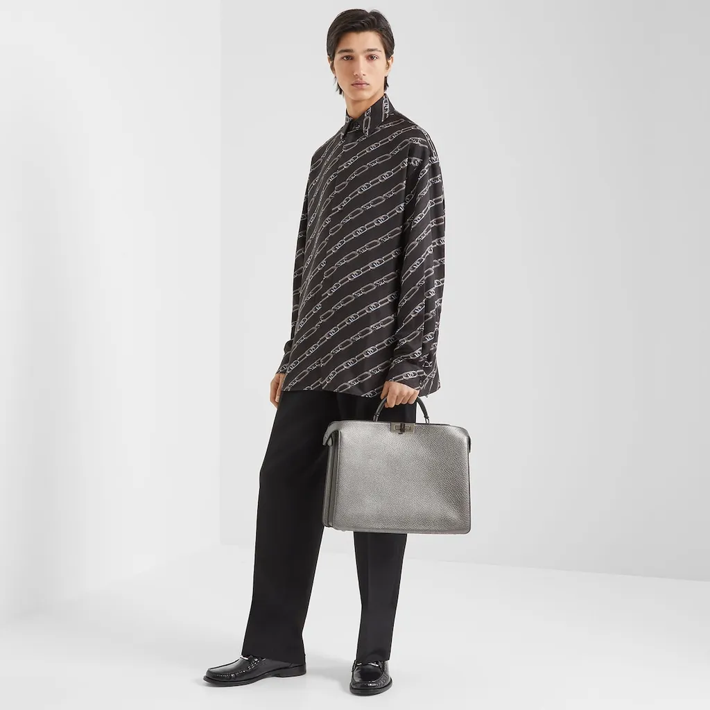 Allover Chain Motif Printed Shirt