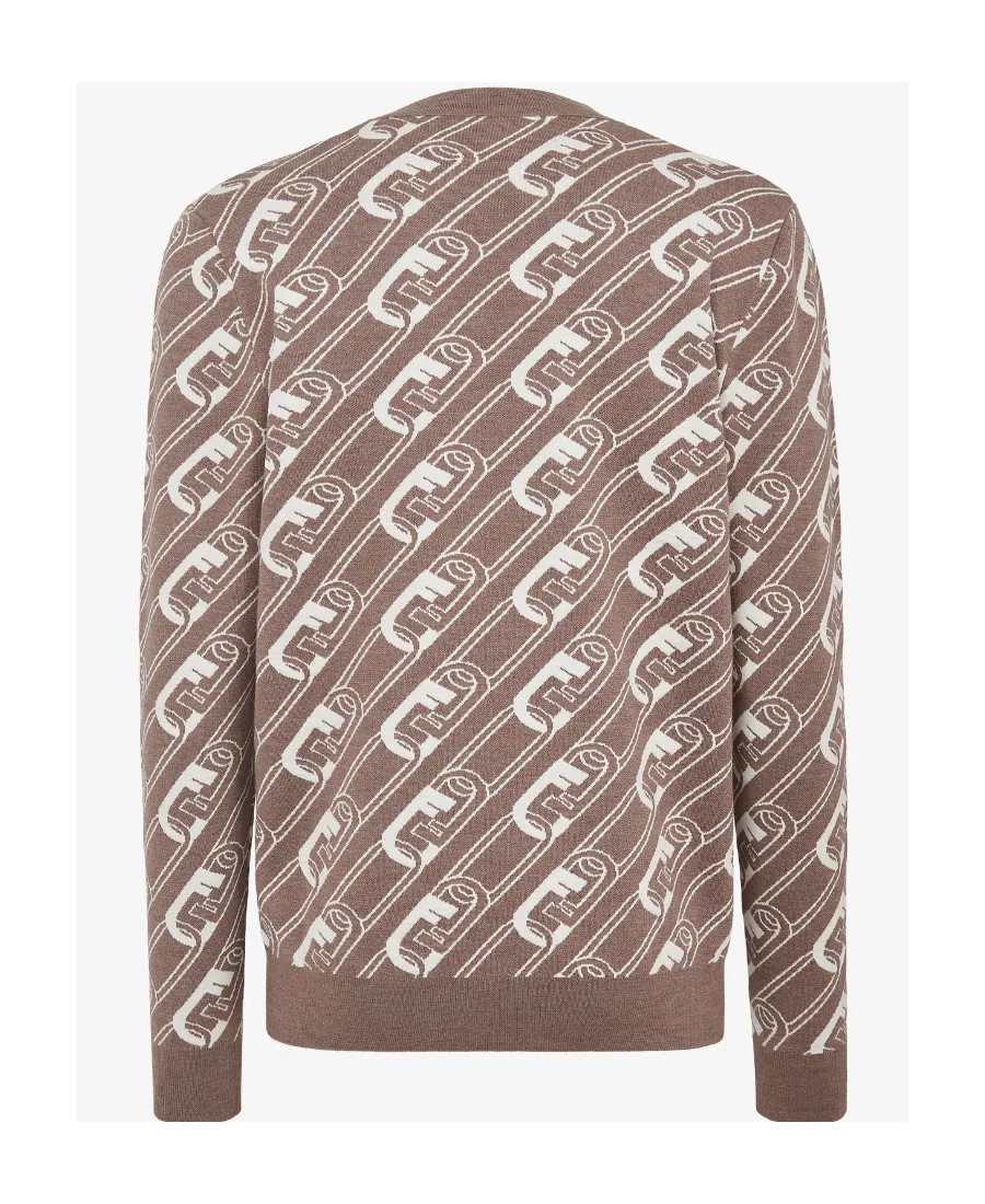 Fendi O'lock Twill Pattern Wool Jumper