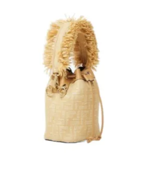 Mon Tresor Ff Jacquard Drawstring Bucket Bag