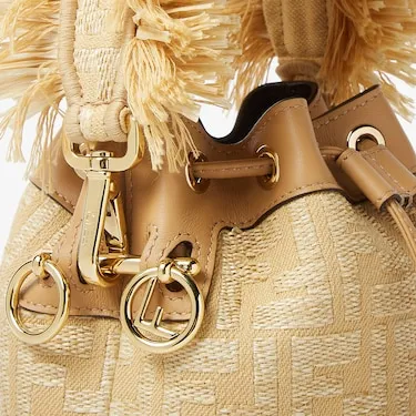 Mon Tresor Ff Jacquard Drawstring Bucket Bag