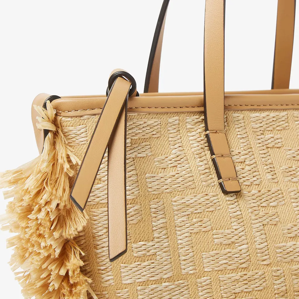 Mini Roll Ff Jacquard Fringed Tote Bag